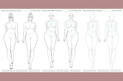 Макет женской фигуры для рисования одежды