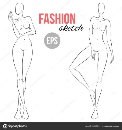Эскиз модели девушки