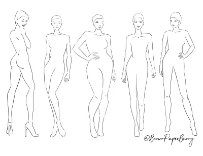Женская фигура для эскизов одежды