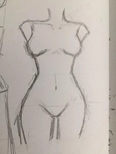 Тело девушки карандашом