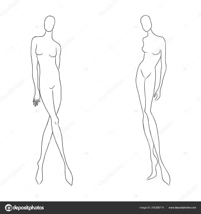 Эскиз модели девушки