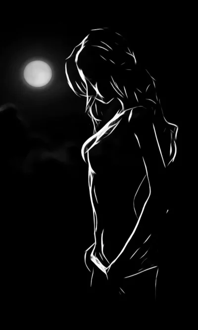 Белый силуэт девушки