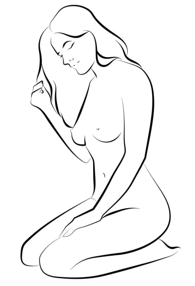 Контур девушка