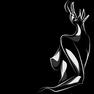 Картина силуэт девушки