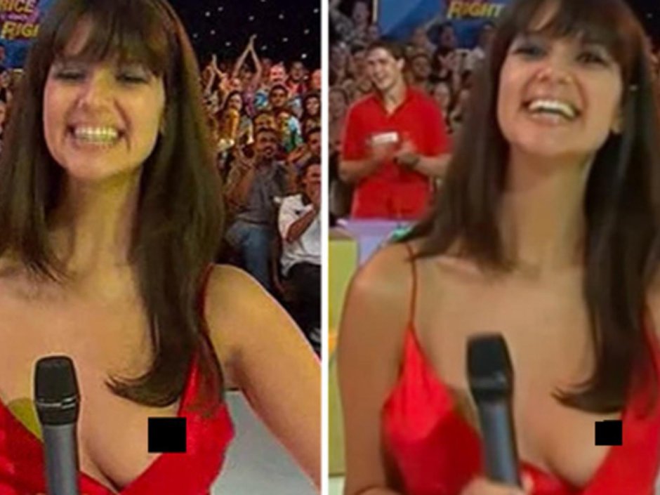 Показала грудь в прямом эфире