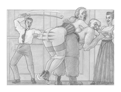 Порнографический рисунок порка ретро