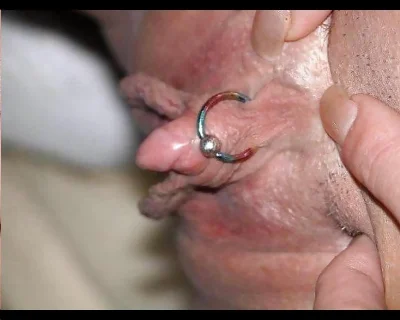 Большой клитор с пирсингом