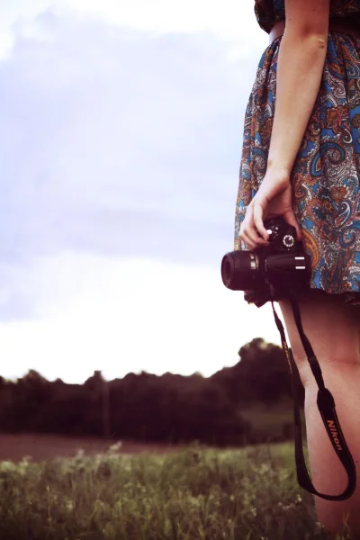 Фотограф девушка с фотоаппаратом