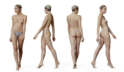 3d скан голого женского тела