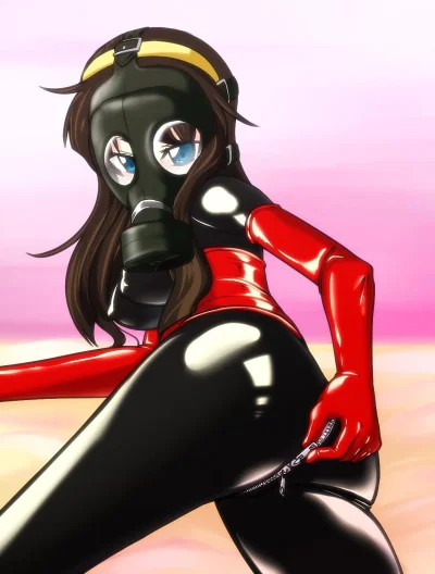 Хентай латекс противогаз