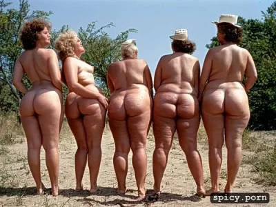 Жирные старухи в стрингах на пляже