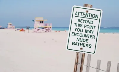 Beyond this point you may encounter nude subathers