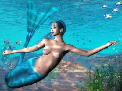Русалка с большими сиськами
