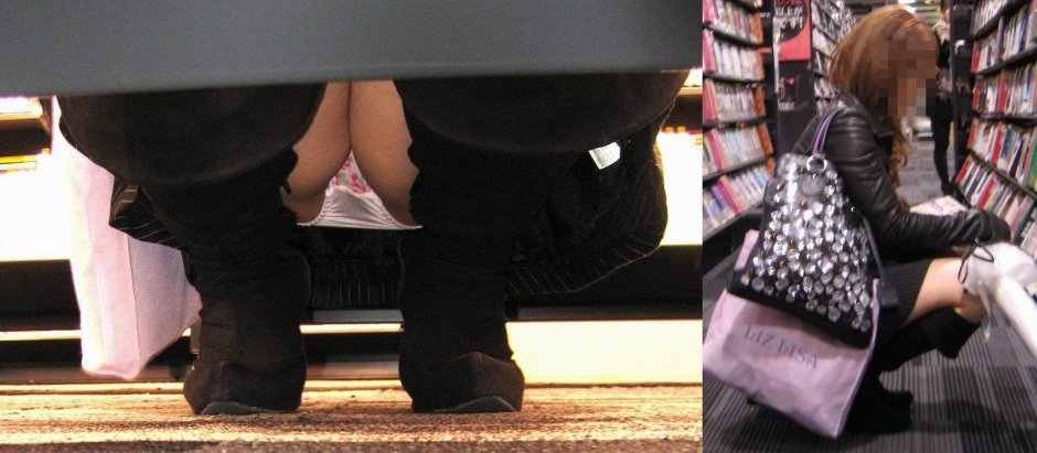 Японский upskirt в магазине