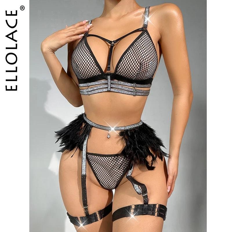 Комплект нижнего белья с перьями