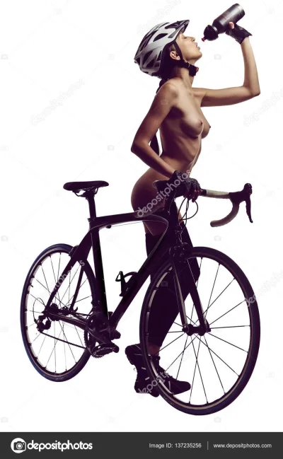 Силуэт девушки на велосипеде