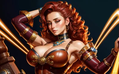 Нейросеть стимпанк девушка