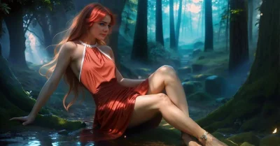 Рыжая девушка нейросеть