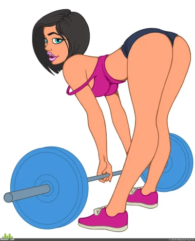 Девушка со штангой рисунок