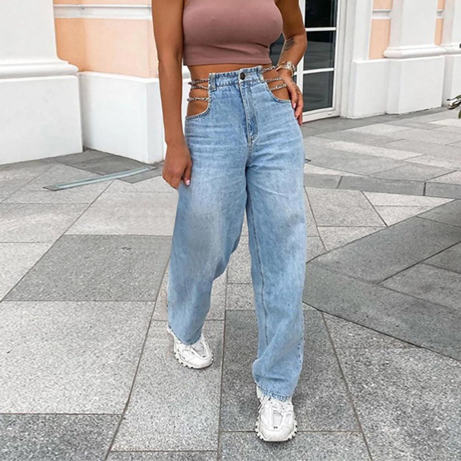 Широкие джинсы женские