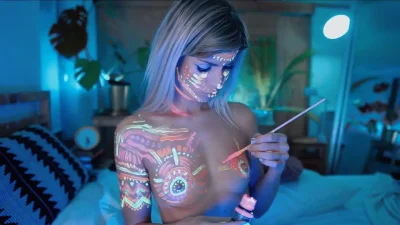 Неоновый макияж