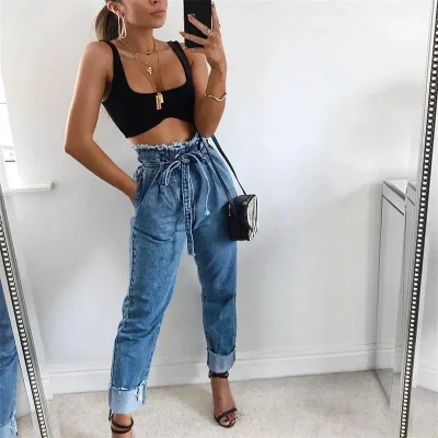 Джинсы на высокой талии