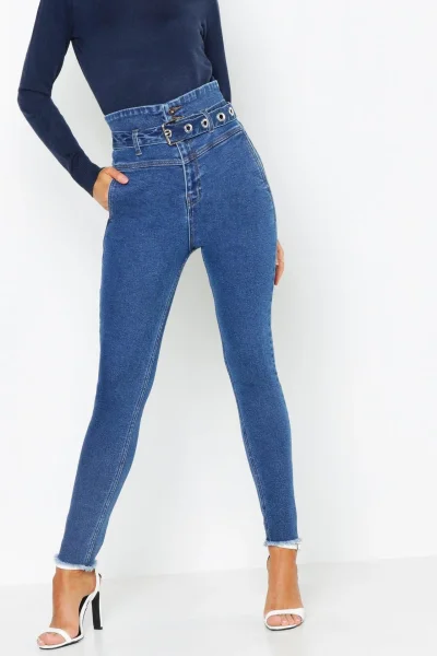 Джинсы скинни с высокой талией