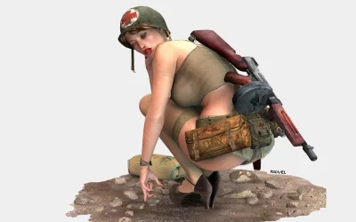 D военные девушки дизайнера ригуэл (riguel)