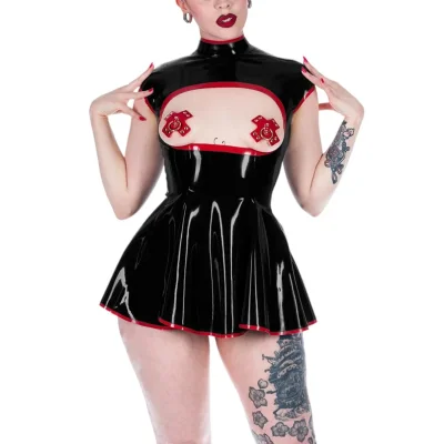 Латексное платье для полных