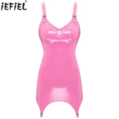 Женское облегающее платье из искусственной кожи