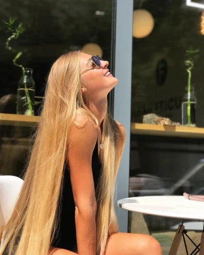 Long blonde hair woman