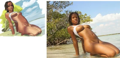 Красивая негритянка голая