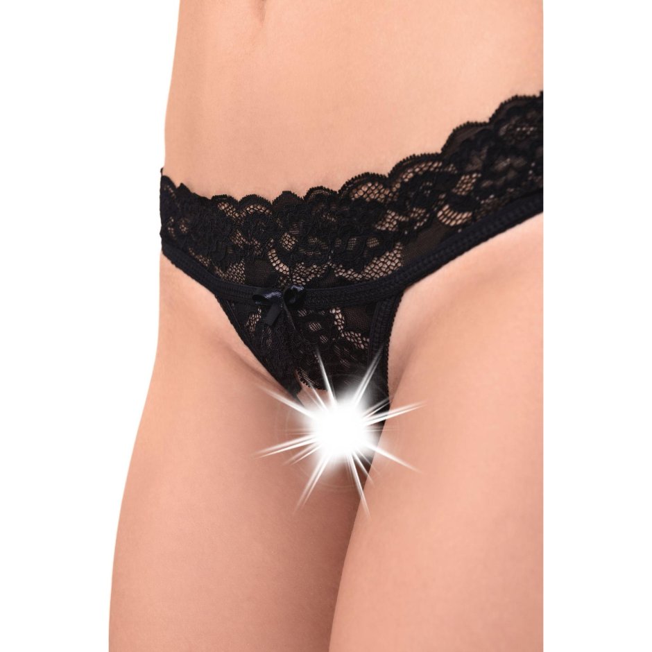 Эротические трусики из кружева с атласными