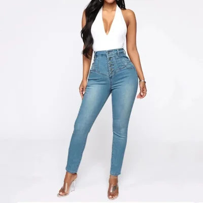 Джинсы с высокой талией женские