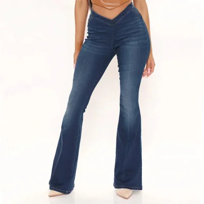 Расклешенные джинсы с высокой посадкой