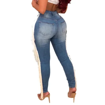 Женские джинсы с молнией на попе