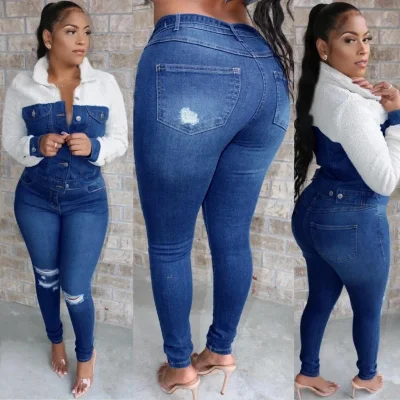 Джинсовый комбинезон женский большого размера