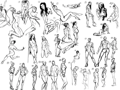 Рисунки позы девушек