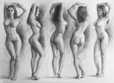 Рисунки карандашом голых женщин