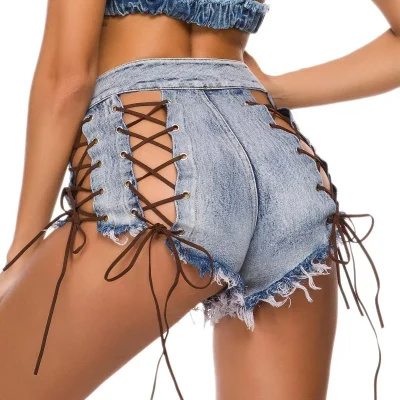 Женские джинсовые шорты с высокой талией