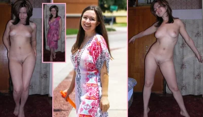 Девушка в одежде и без одежды