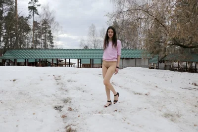 Разделась зимой на улице