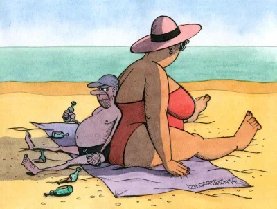 Карикатуры на пляже