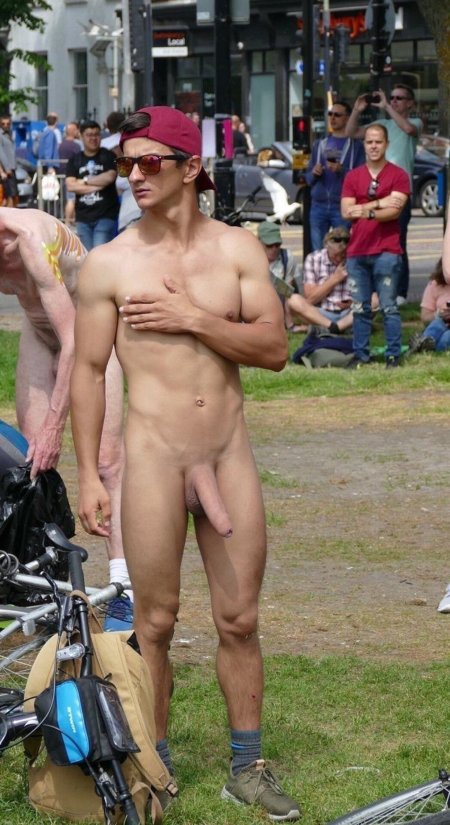 Naked shaved guys in public