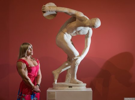 Disco-thrower sculpture of ancient Greece