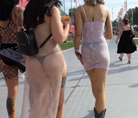 See through dress in public