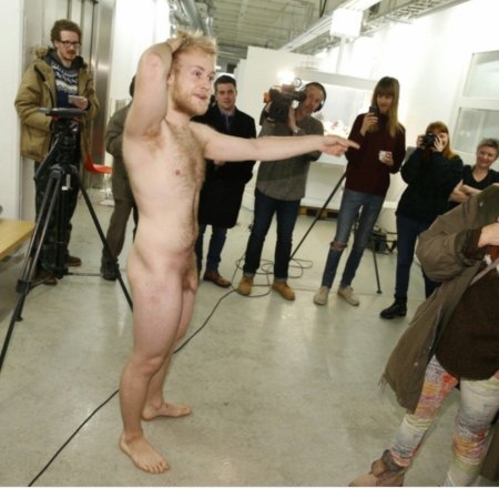 Backstage naked men