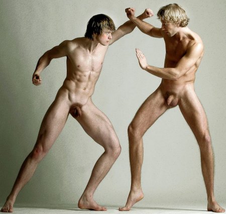 Naked male athletes
