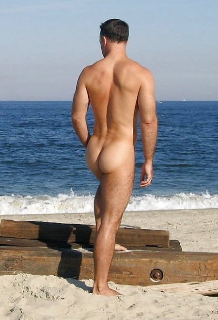 Naked men on the beaches of Spain