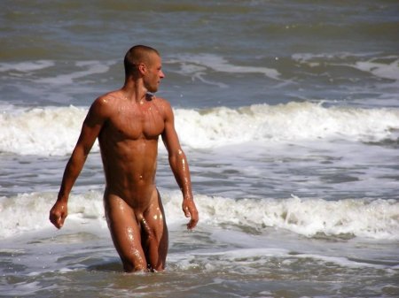 Naked nudist men